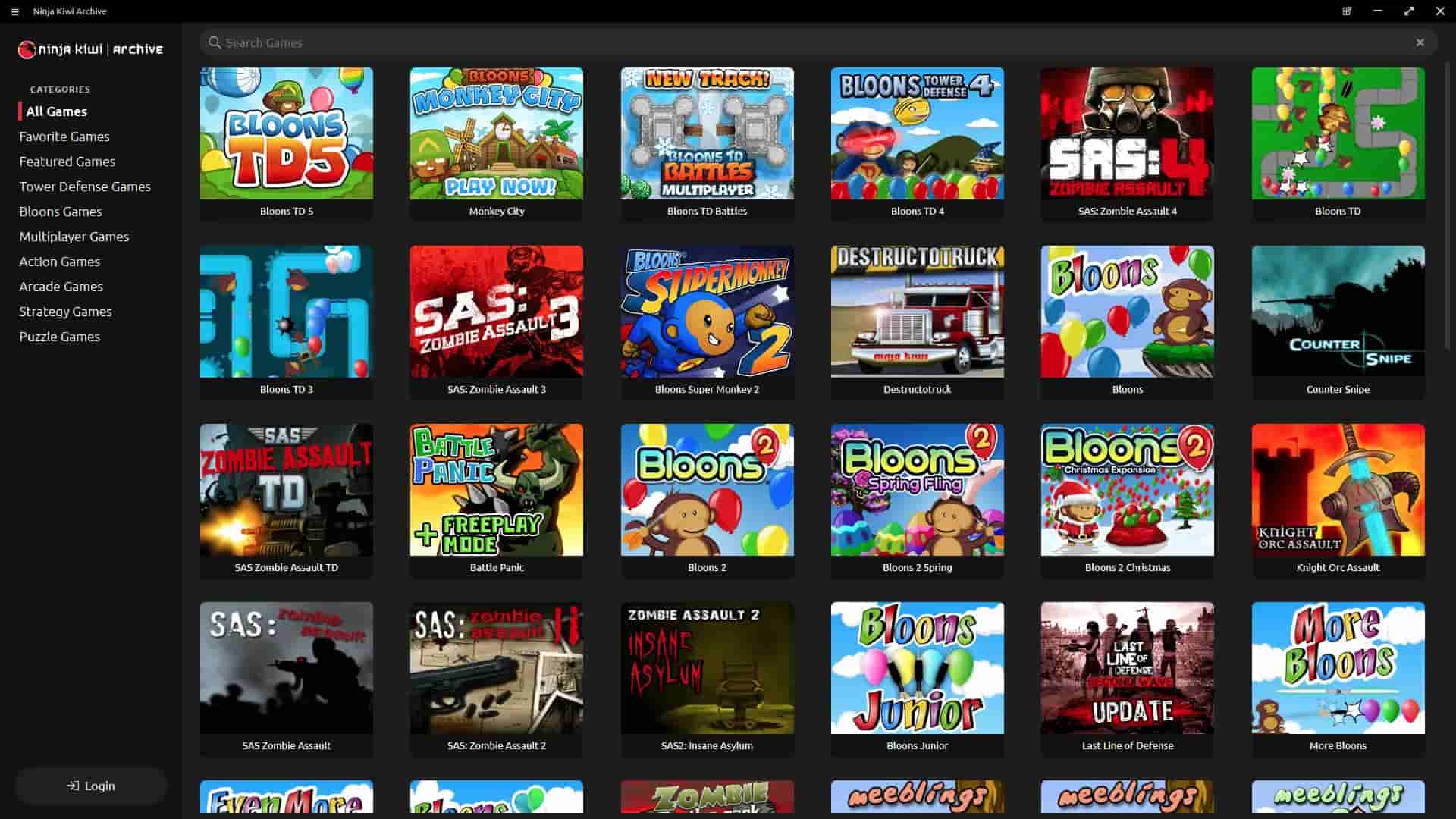 Ninja Kiwi Archive screenshot thumbnail screenshot 1