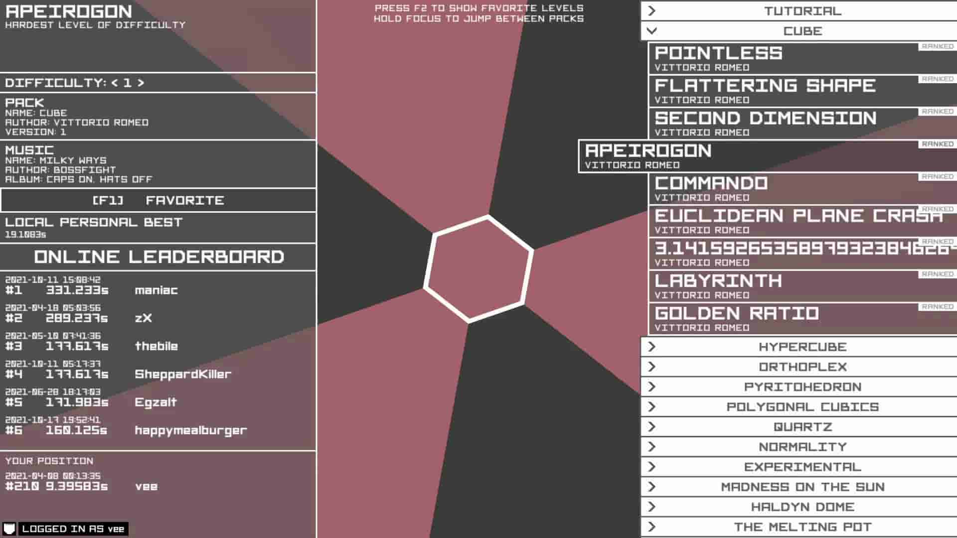Open Hexagon screenshot thumbnail screenshot 4