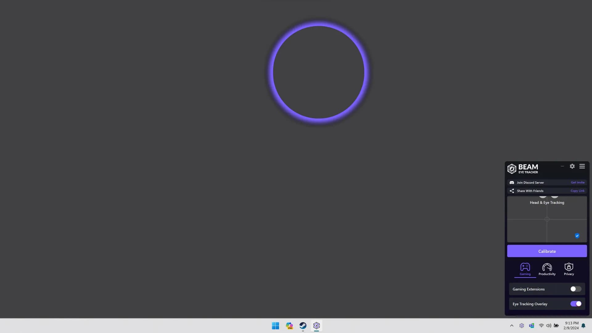 Beam Eye Tracker screenshot screenshot 0
