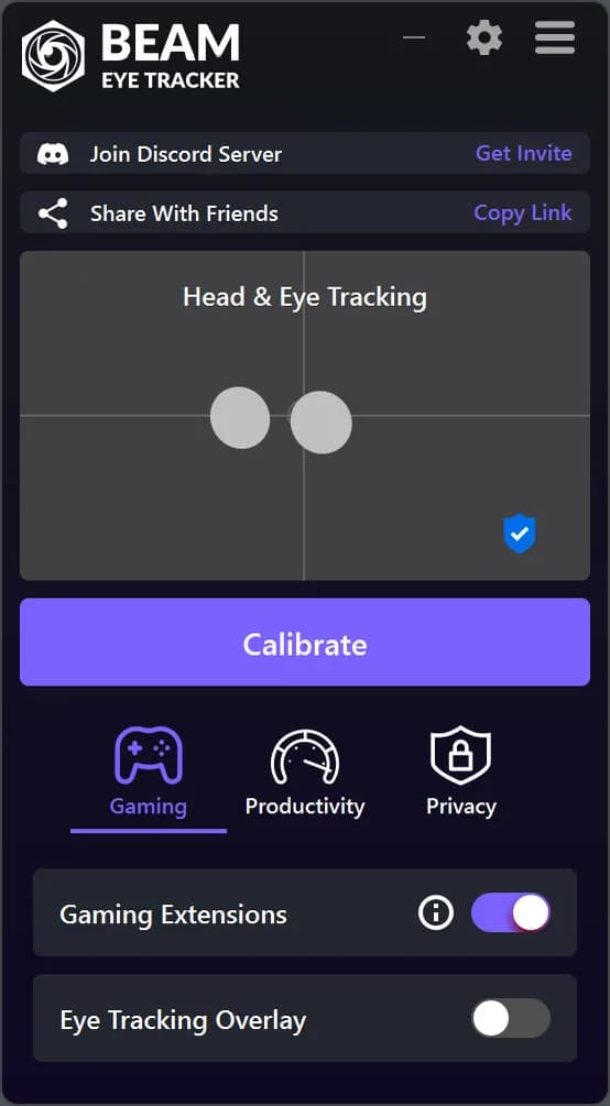 Beam Eye Tracker screenshot screenshot 1