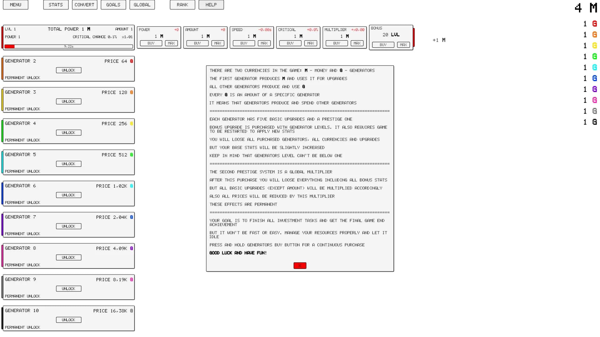 Idle: Generators screenshot screenshot 0