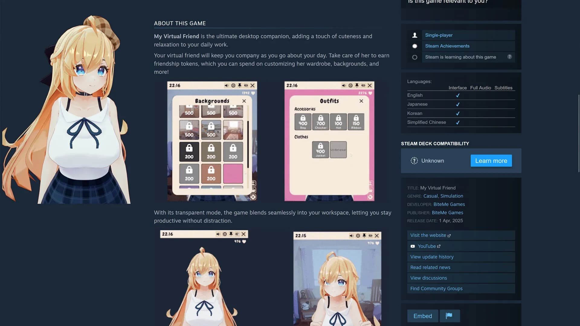 My Virtual Friend screenshot screenshot 0