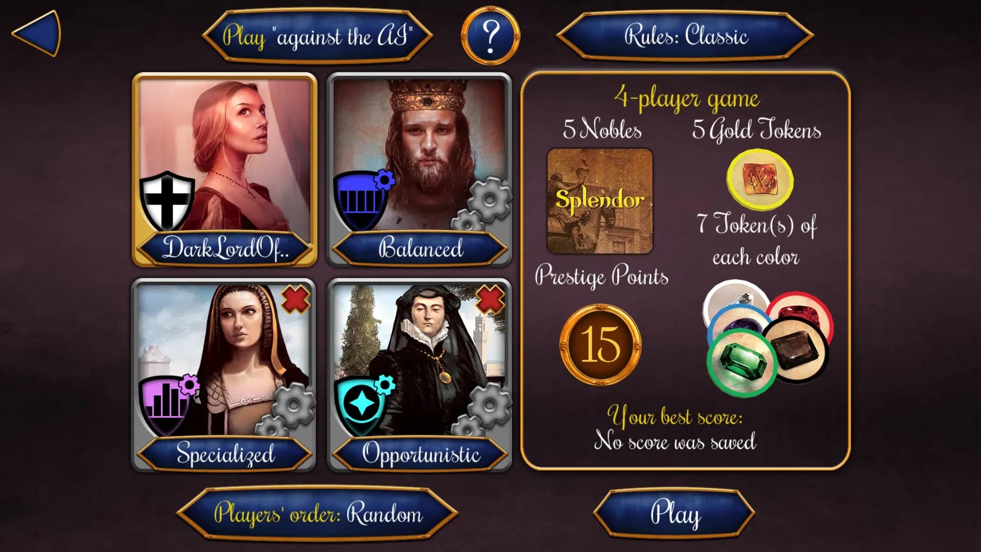 Splendor screenshot screenshot 1