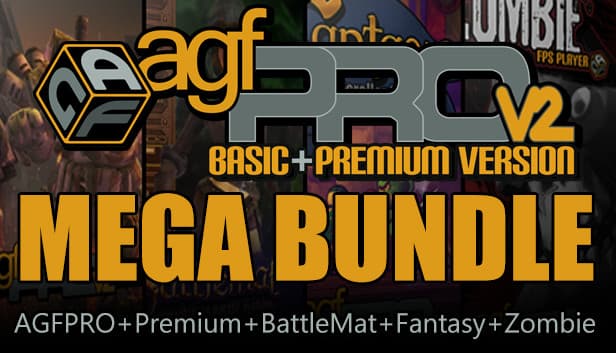 axis game factory's mega bundle = agfpro + premium + zombie + fantasy + battlemat multiplayer dlc vertical card thumbnail