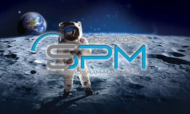 buzz aldrin's space program manager vertical card thumbnail