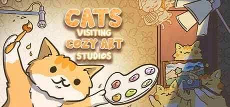 cats visiting cozy art studios vertical card thumbnail