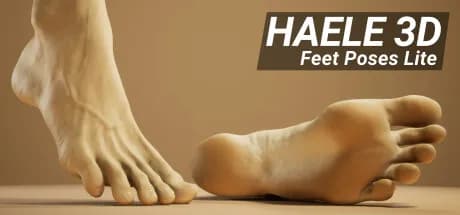 haele 3d - feet poses lite - drawing references vertical card thumbnail